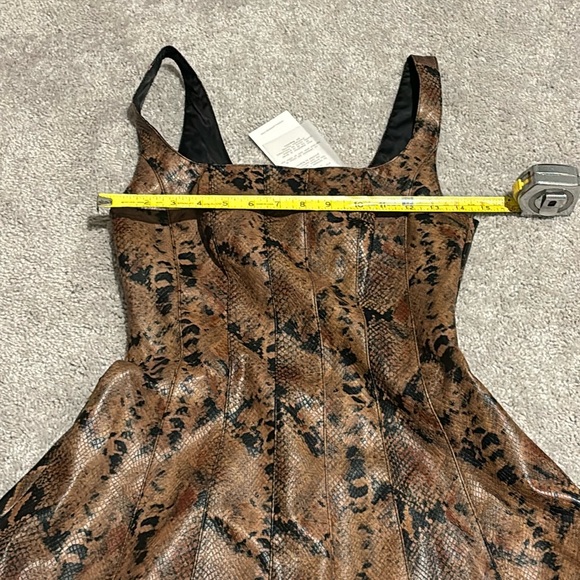 7 For All Mankind Faux Leather snakeskin Dress Sleeveless Midi. XS NWTs - Picture 16 of 17